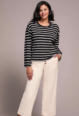 Tribal Tribal Black L/S Crew Neck Top W/Cuff AO