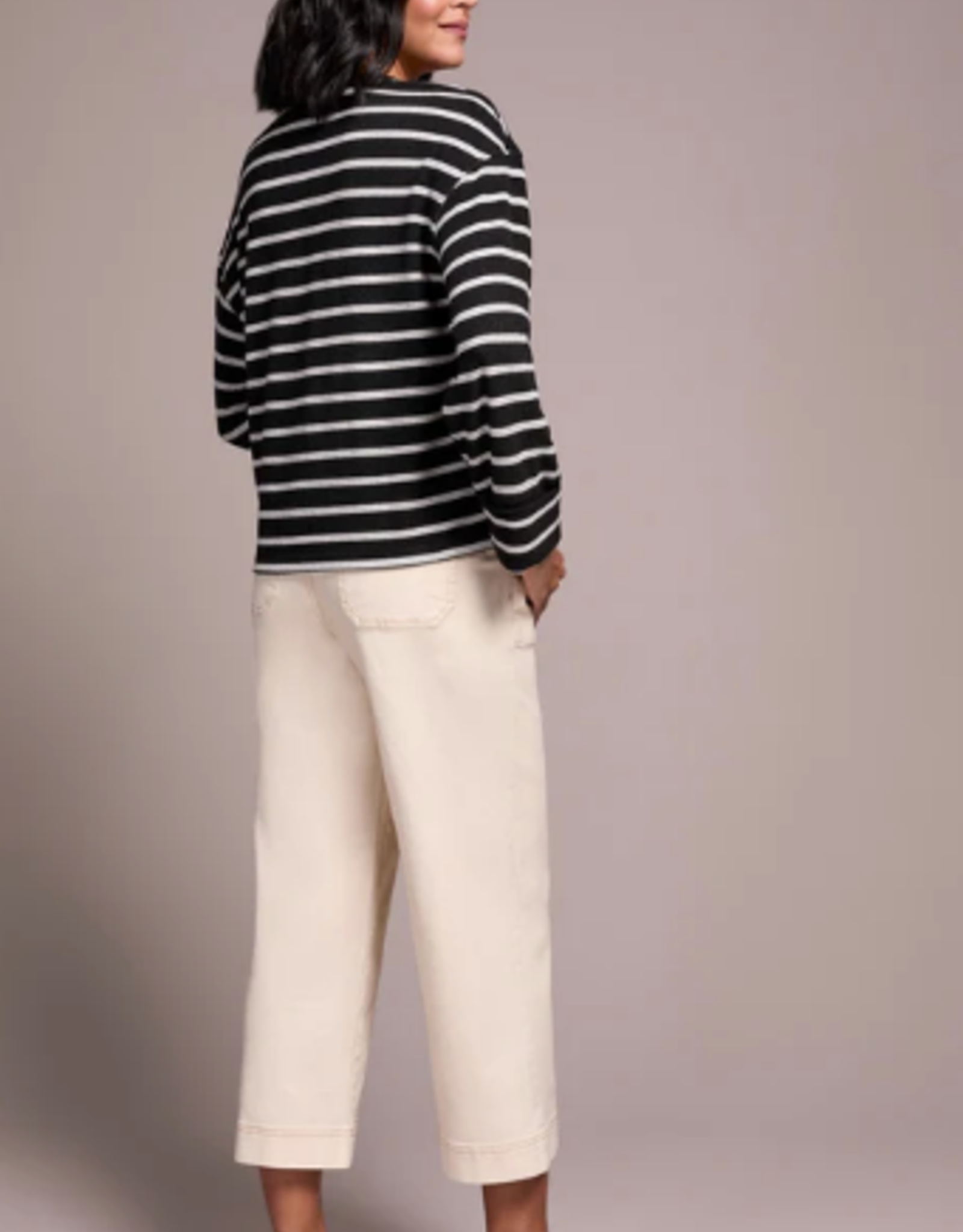 Tribal Tribal Black L/S Crew Neck Top W/Cuff AO