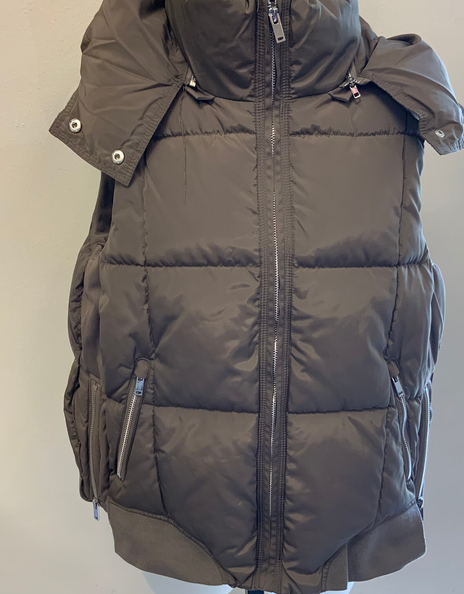 Tribal Tribal 2247O Fossil Quilted Vest W/Removable Hood HC