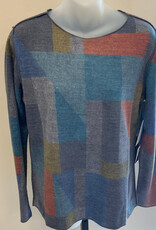 Trisha Tyler Trisha Tyler Teal/Orange Reversible Patchwork Print Crew Neck AH Trisha Tyler Trisha Tyler Teal/Orange Reversible Patchwork Print Crew Neck AH