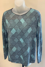 Trisha Tyler Trisha Tyler Teal/Orange Reversible Patchwork Print Crew Neck AH Trisha Tyler Trisha Tyler Teal/Orange Reversible Patchwork Print Crew Neck AH