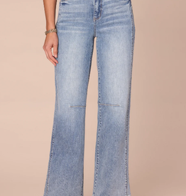 Democracy Democracy Petite Light Blue "AB" Solution Skyrise Round Up Double Side Seam Wide Leg