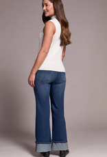 Tribal Tribal Cream Textured Sleeveless Mock Neck Top AC