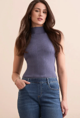 Tribal Tribal Marine Textured Sleeveless Mock Neck Top AC