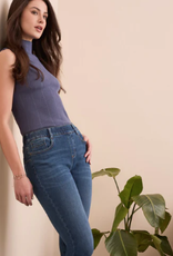 Tribal Tribal Marine Textured Sleeveless Mock Neck Top AC