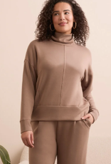 Tribal Tribal Fossil L/S Funnel Neck Top LS Tribal Tribal Fossil L/S Funnel Neck Top LS