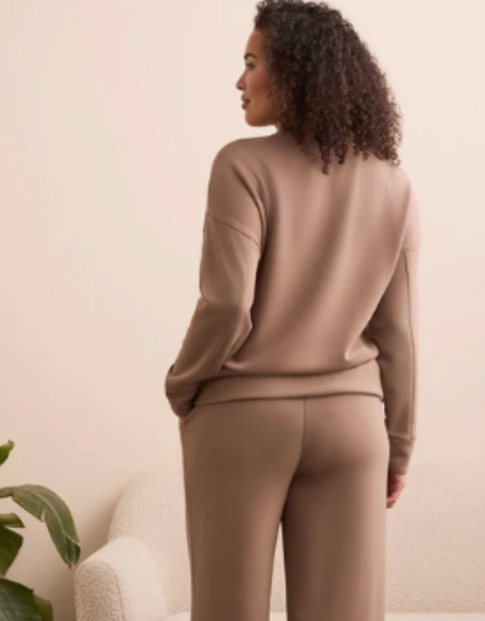 Tribal Tribal Fossil L/S Funnel Neck Top LS