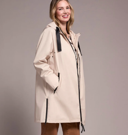 Tribal Tribal Sandstone L/S Zip Front Rain Coat W/Hood HS