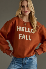 Panache Apparel Panache CL-SW-622 Rust Hello Fall Sweatshirt LK