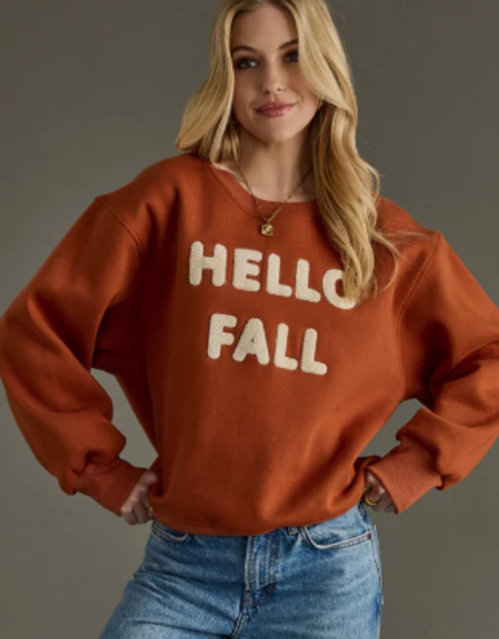 Panache Apparel Panache CL-SW-622 Rust Hello Fall Sweatshirt LK