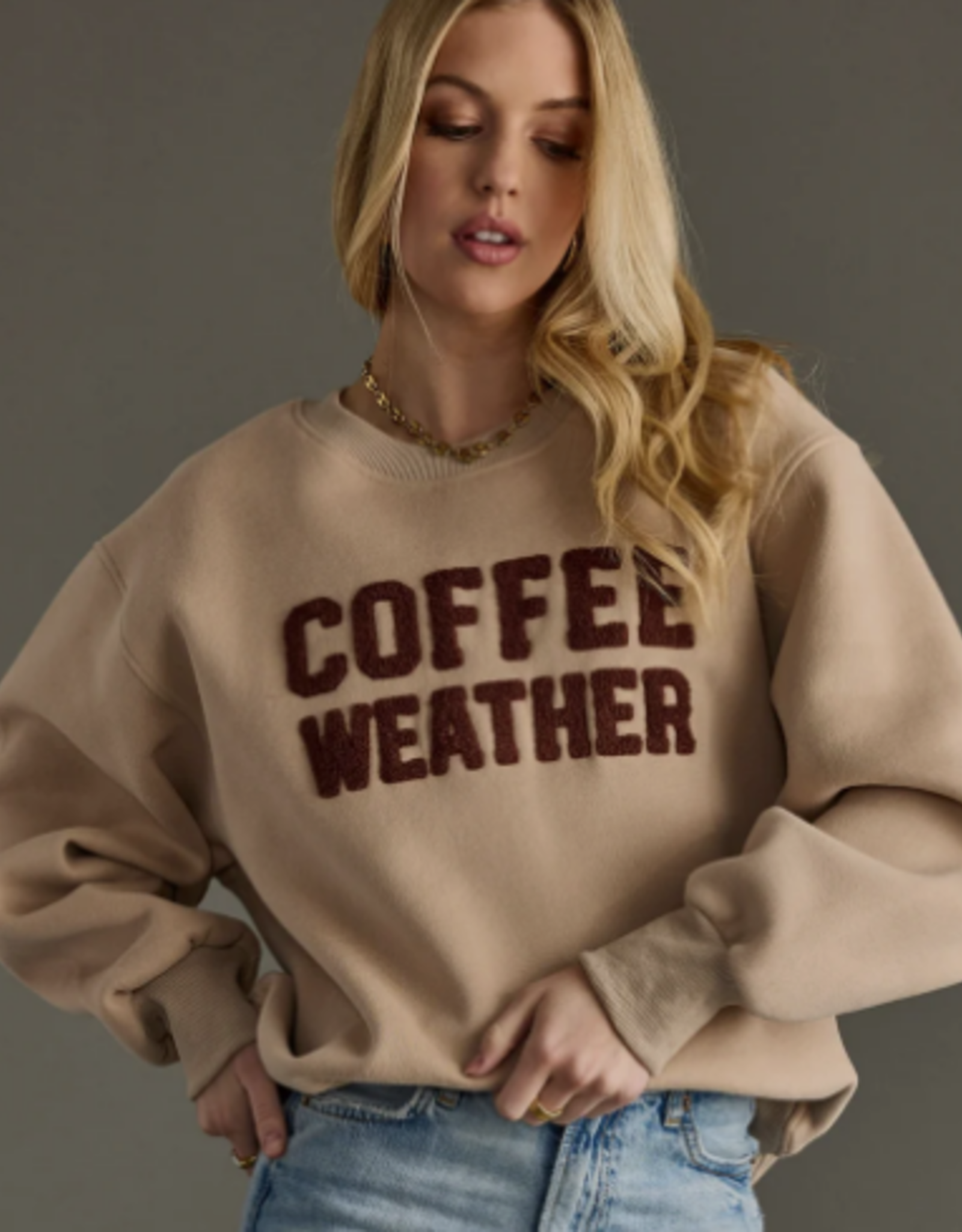 Panache Apparel Panache Tan Coffee Weather Sweatshirt LK