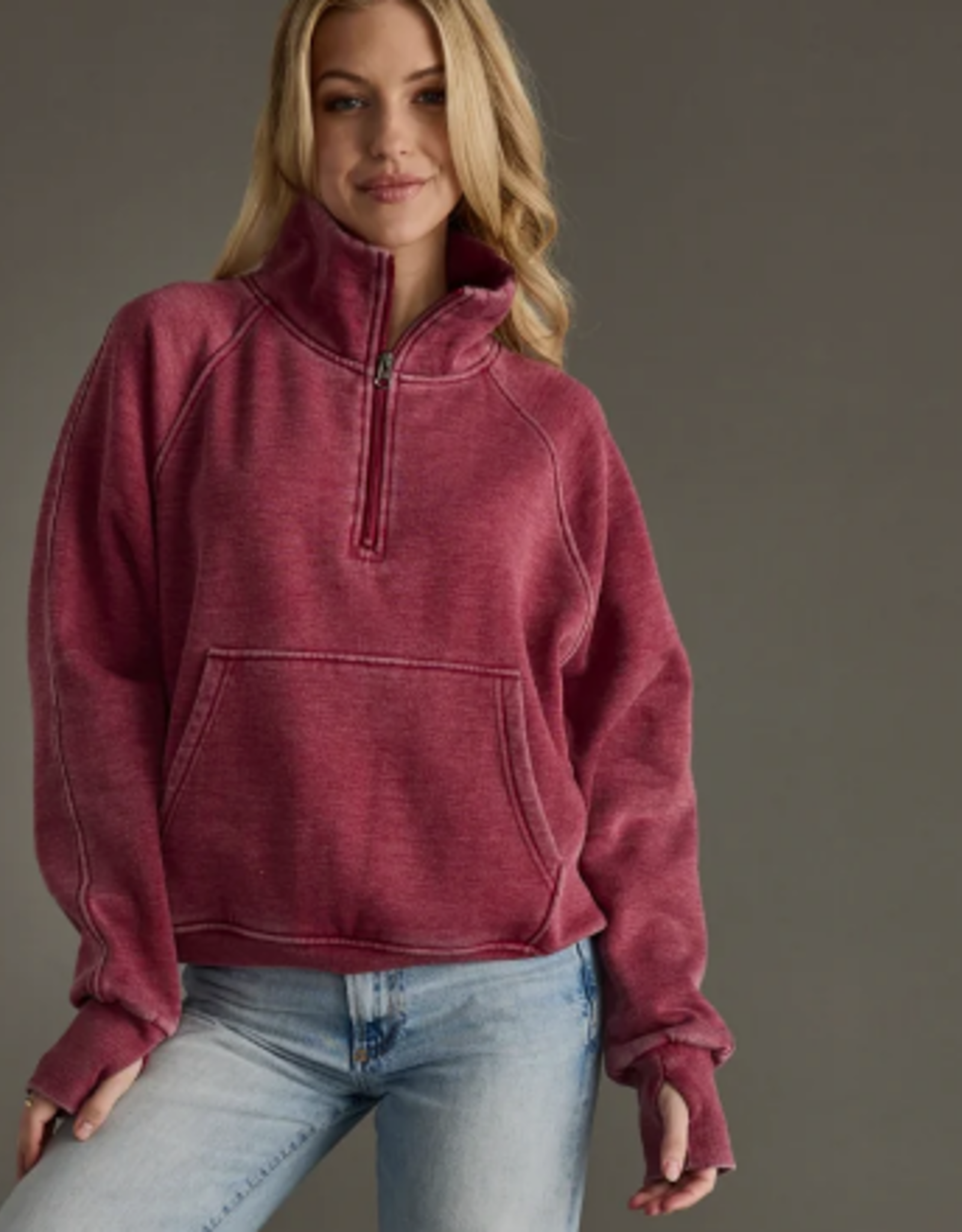 Panache Apparel Panache  Burgandy 1/4 Zip Sweatshirt LH