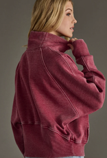 Panache Apparel Panache  Burgandy 1/4 Zip Sweatshirt LH