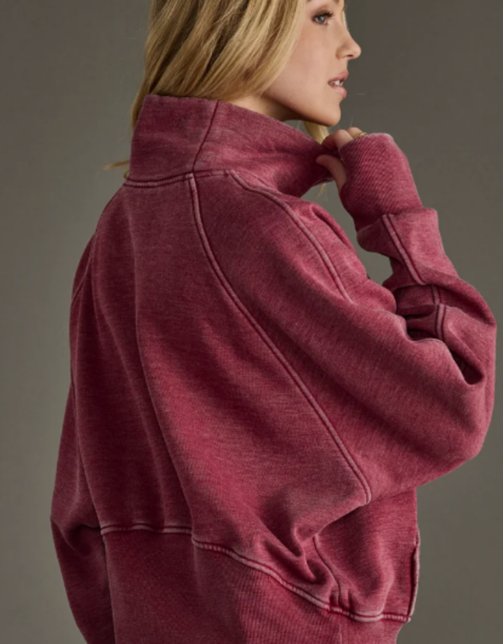 Panache Apparel Panache  Burgandy 1/4 Zip Sweatshirt LH