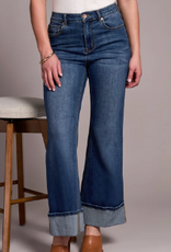 Tribal Tribal Antiqueblue Brooke Palazzo Jeans W/Cuffs CC Tribal Tribal Antiqueblue Brooke Palazzo Jeans W/Cuffs CC