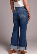 Tribal Tribal Antiqueblue Brooke Palazzo Jeans W/Cuffs CC Tribal Tribal Antiqueblue Brooke Palazzo Jeans W/Cuffs CC