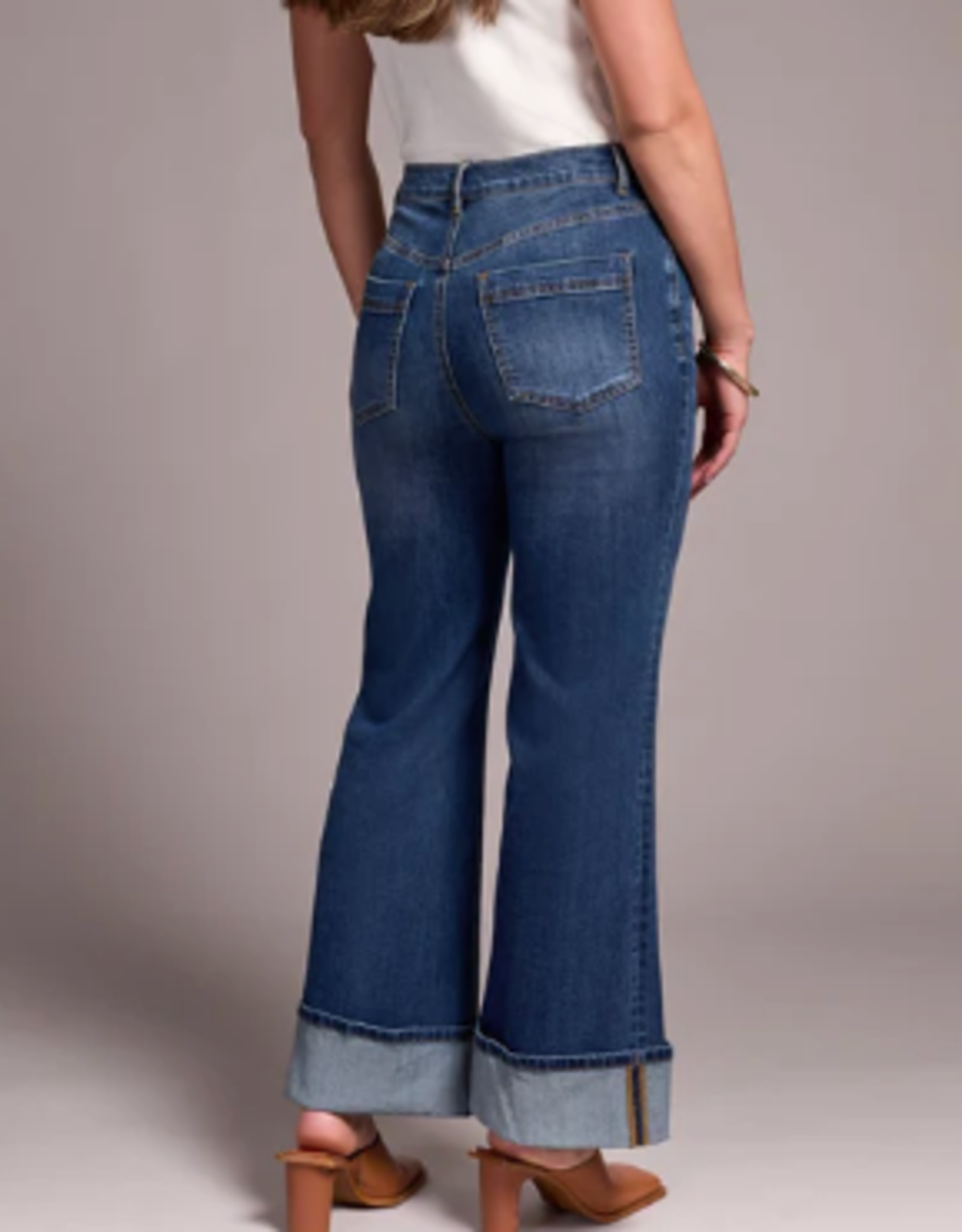 Tribal Tribal Antiqueblue Brooke Palazzo Jeans W/Cuffs CC