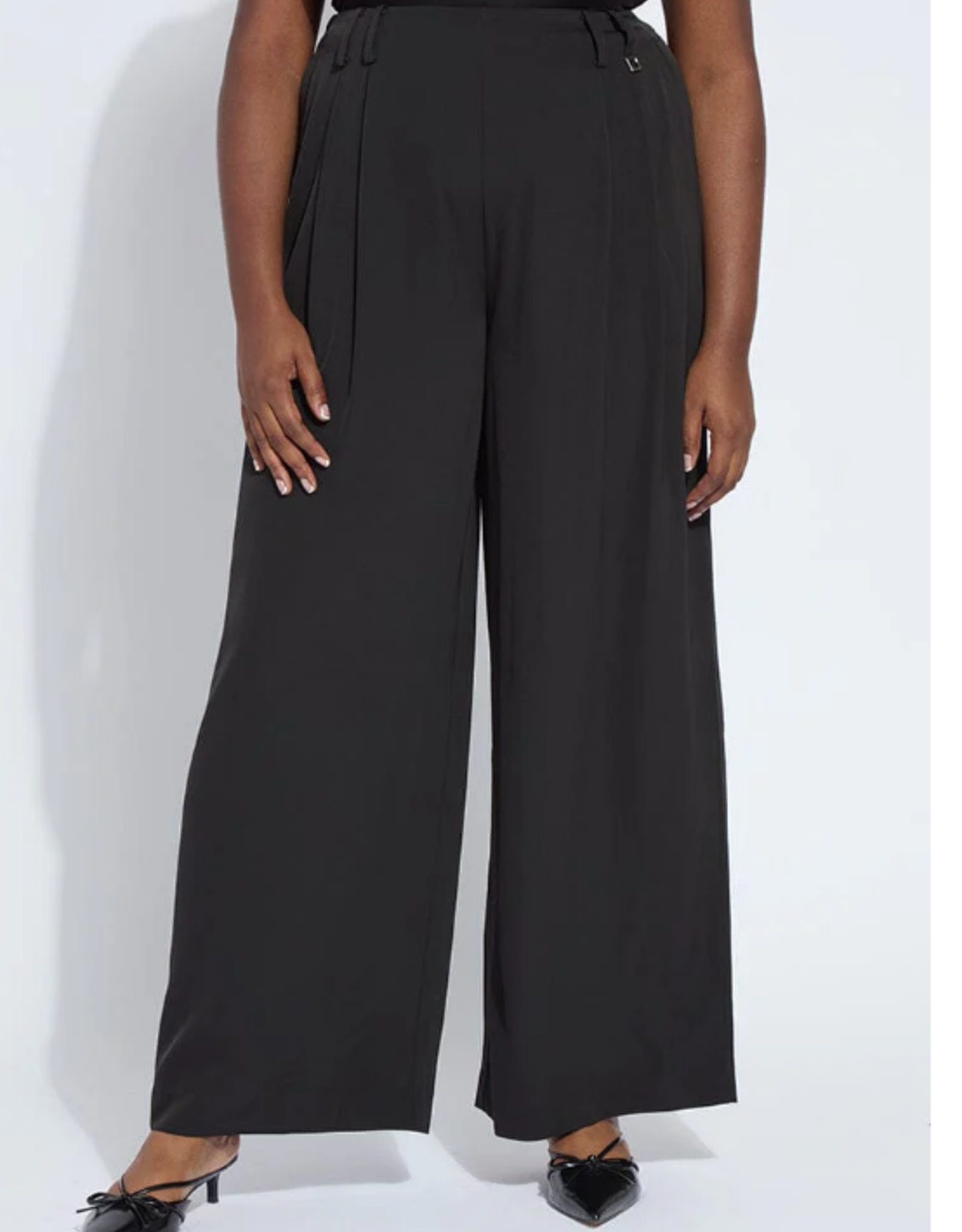 Lysse Lysse Black Pull-On Darcy Pleated Wide Leg Pant