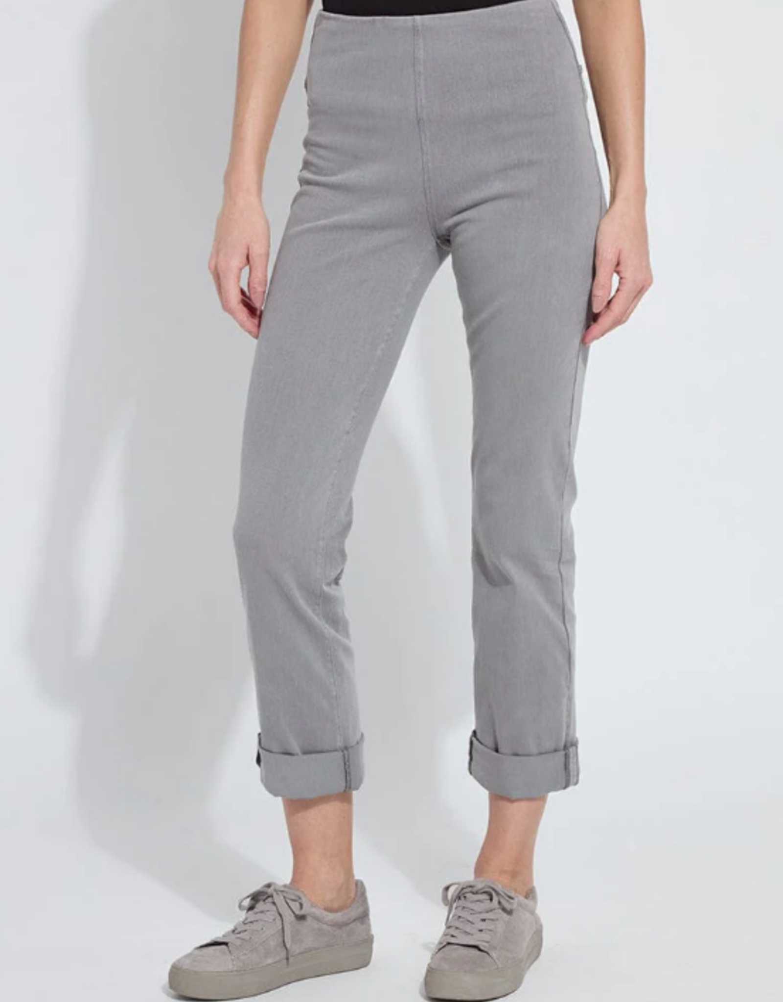 Lysse Lysse Antique Wash Dark Grey Pull-On Boyfriend Denim Pant