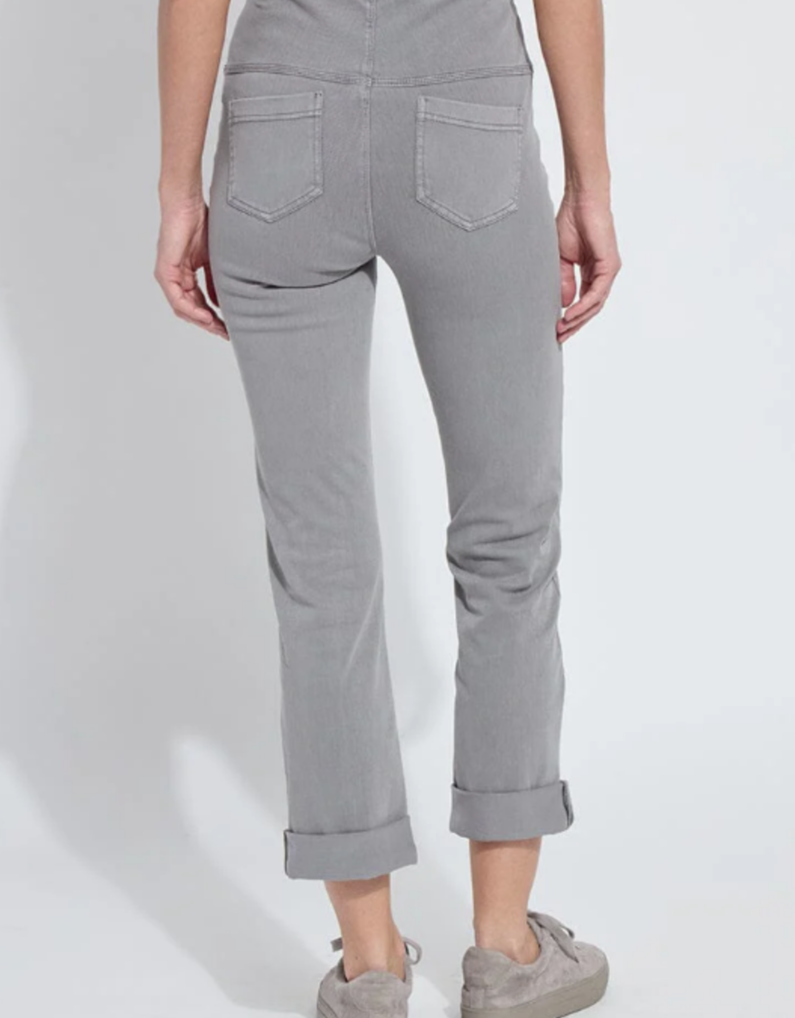 Lysse Lysse Antique Wash Dark Grey Pull-On Boyfriend Denim Pant