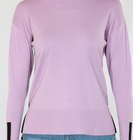 Metric Knits Metric Lilac/Black Crewneck L/S High-low PO W/Contrast Color Sides AS