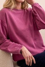 Tribal Tribal Roseberry Crew Neck Applique Detail W/Special Wash AS