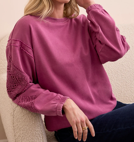 Tribal Tribal Roseberry Crew Neck Applique Detail W/Special Wash AS