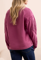 Tribal Tribal Roseberry Crew Neck Applique Detail W/Special Wash AS