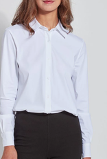 Lysse Lysse Connie White L/S Slim Button Front Bouse