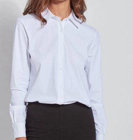 Lysse Lysse Connie White L/S Slim Button Front Bouse