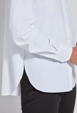 Lysse Lysse Connie White L/S Slim Button Front Bouse