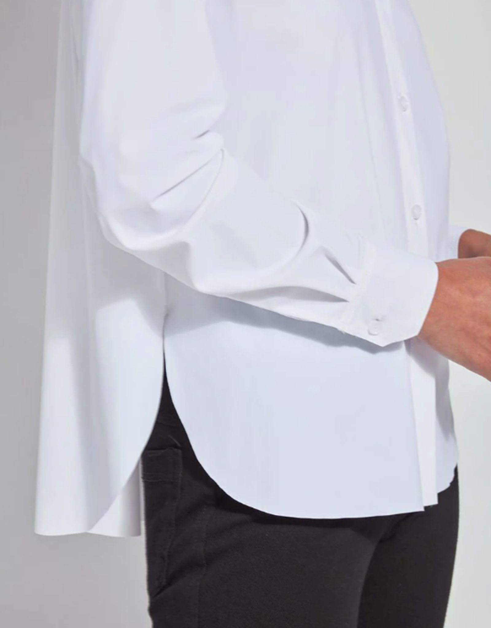 Lysse Lysse Connie White L/S Slim Button Front Bouse