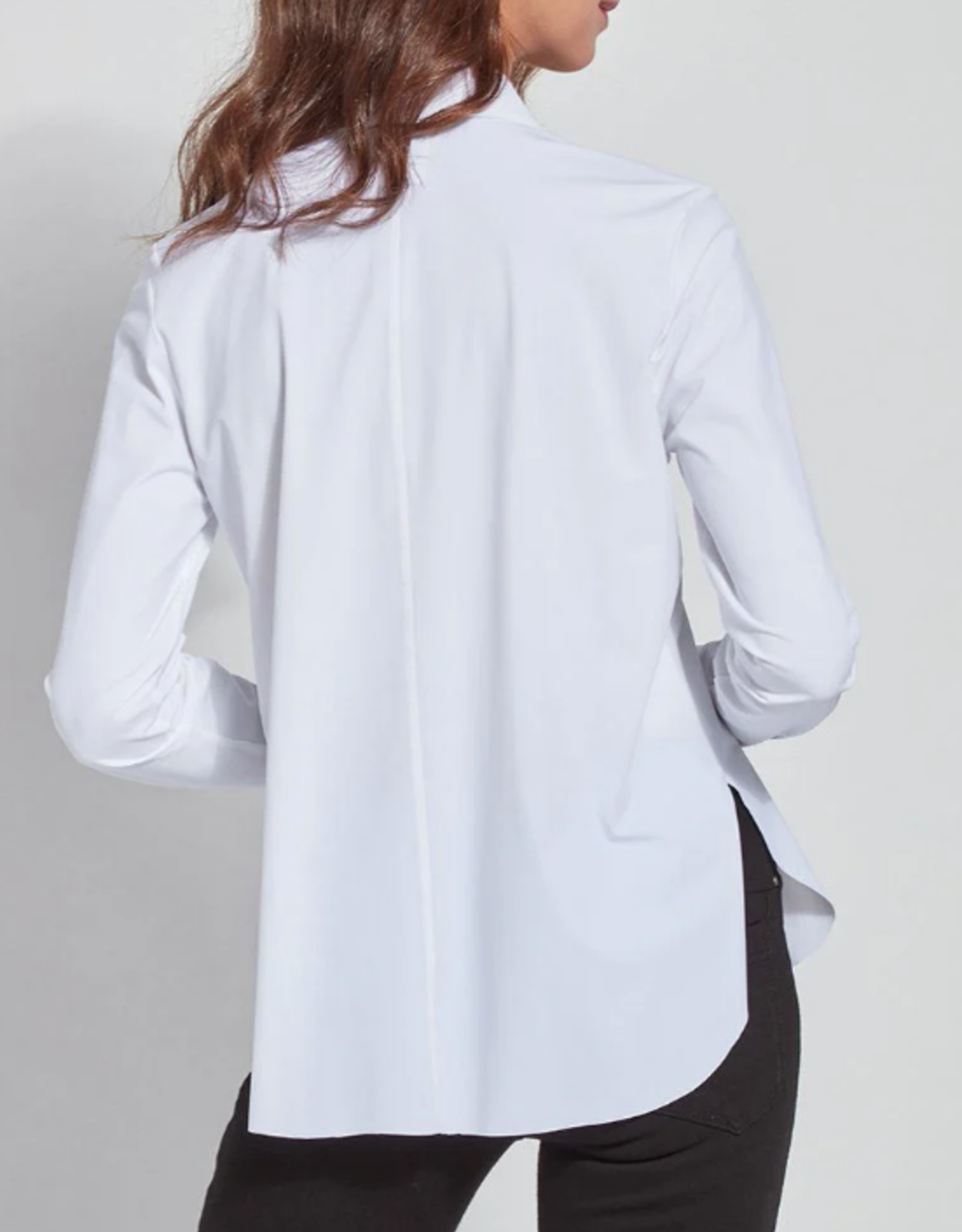 Lysse Lysse Connie White L/S Slim Button Front Bouse