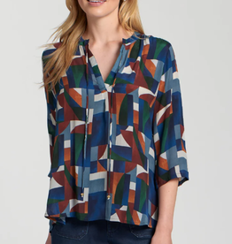 APNY APNY Navy Multi V Neck W/Tassel AS