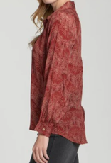 APNY APNY Terracotta Half-Placket Pullover Blouse CL