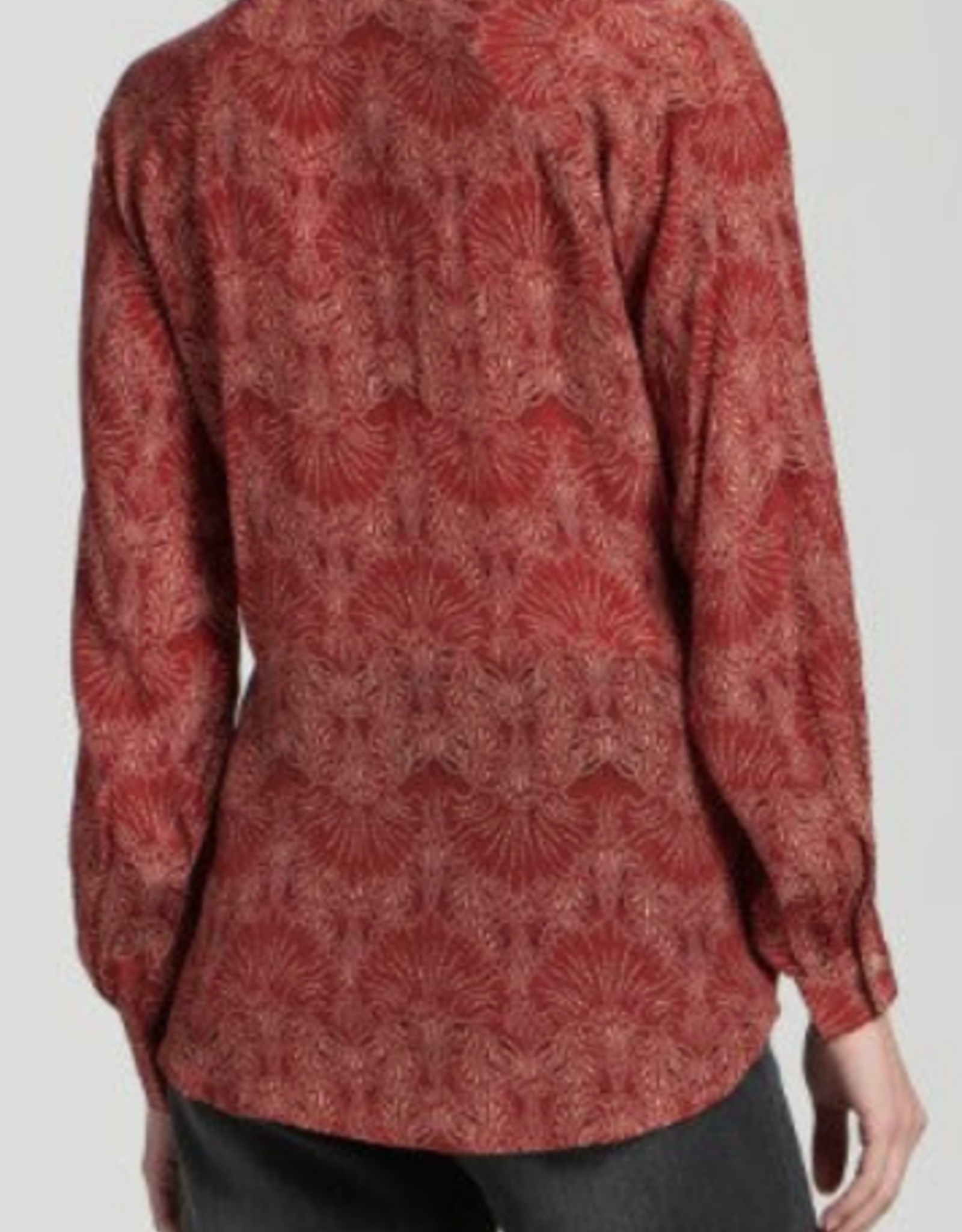 APNY APNY Terracotta Half-Placket Pullover Blouse CL