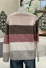 Hem & Thread Hem & Thread Textured Yarn Color Block Crew Neck Sweater LH