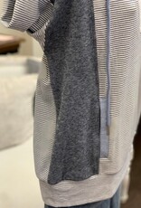 Hem & Thread Hem & Thread Stripe Mixed Blushed Half Zip Pullover Top