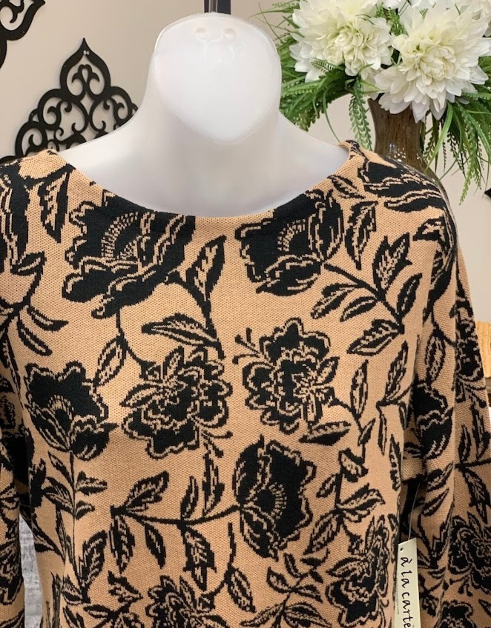 A la Carte A la Carte Multi Boatneck Jacquard Sweater AS