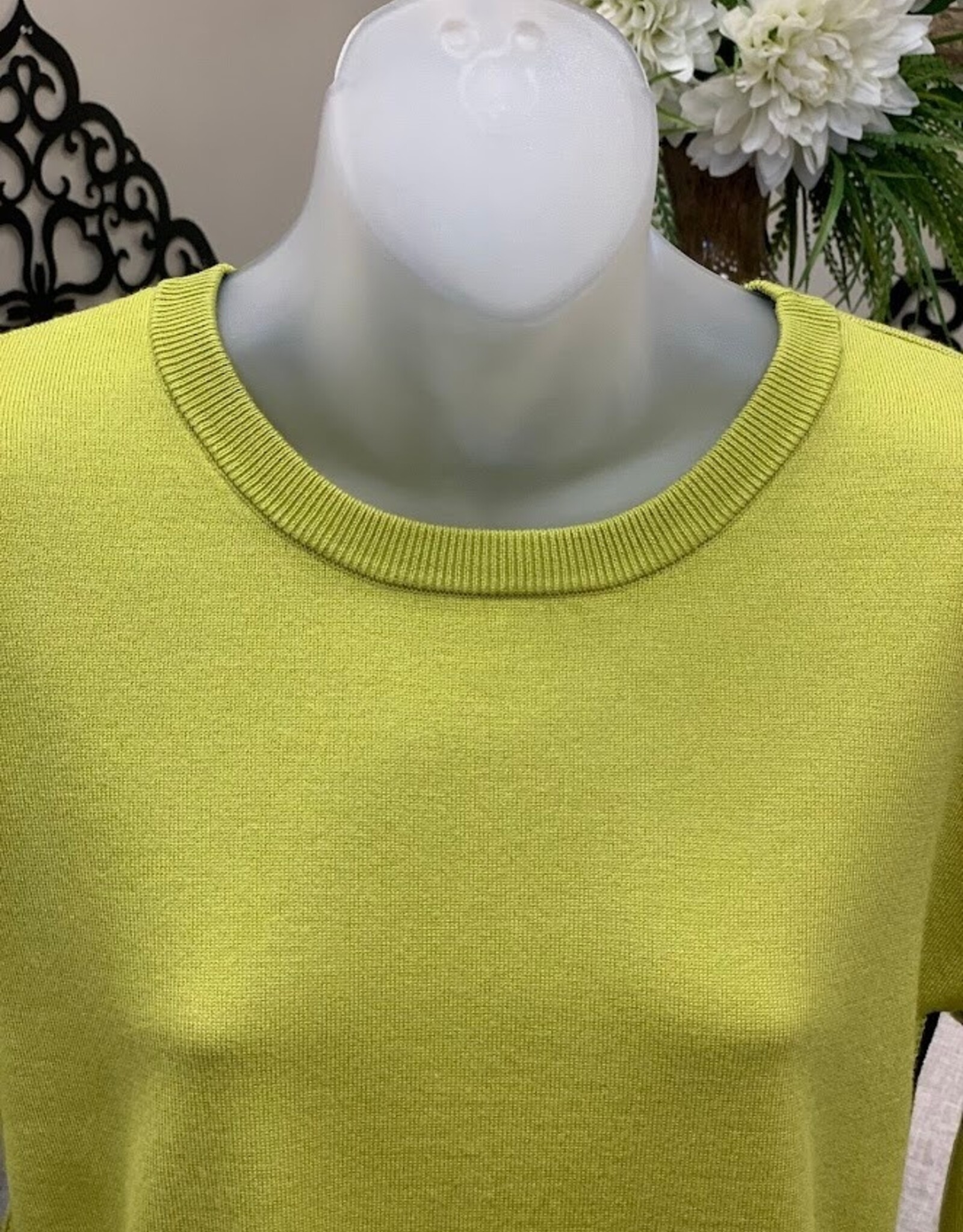Metric Knits Metric Olive Green/Black Crewneck L/S High-low PO W/Contrast Color Sides AS