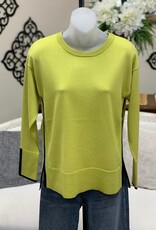Metric Knits Metric Olive Green/Black Crewneck L/S High-low PO W/Contrast Color Sides AS