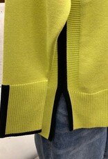 Metric Knits Metric Olive Green/Black Crewneck L/S High-low PO W/Contrast Color Sides AS