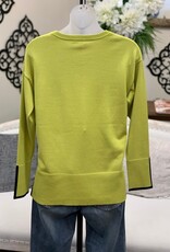 Metric Knits Metric Olive Green/Black Crewneck L/S High-low PO W/Contrast Color Sides AS