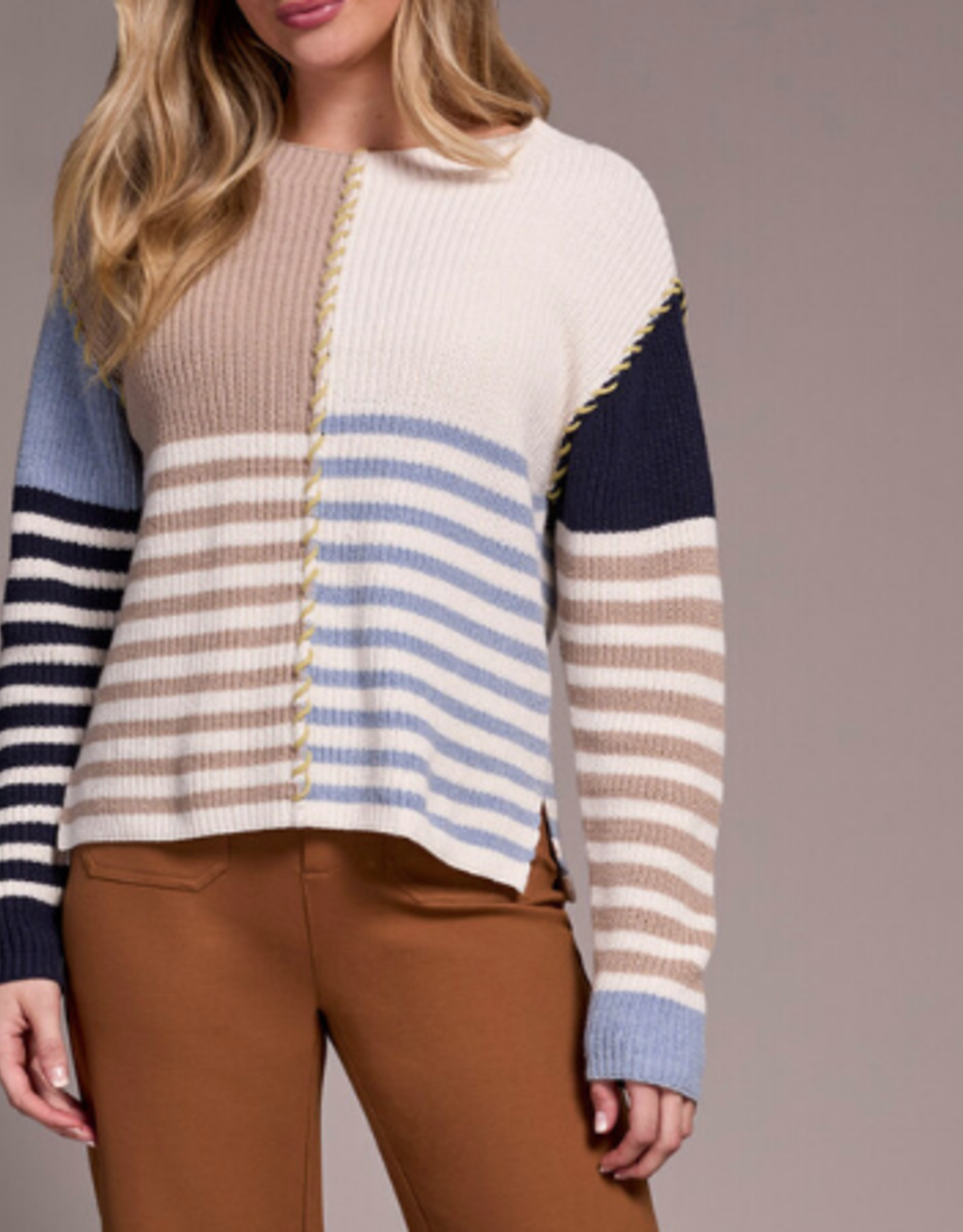 Tribal Tribal Sandstone L/S Boat Neck Sweater CL