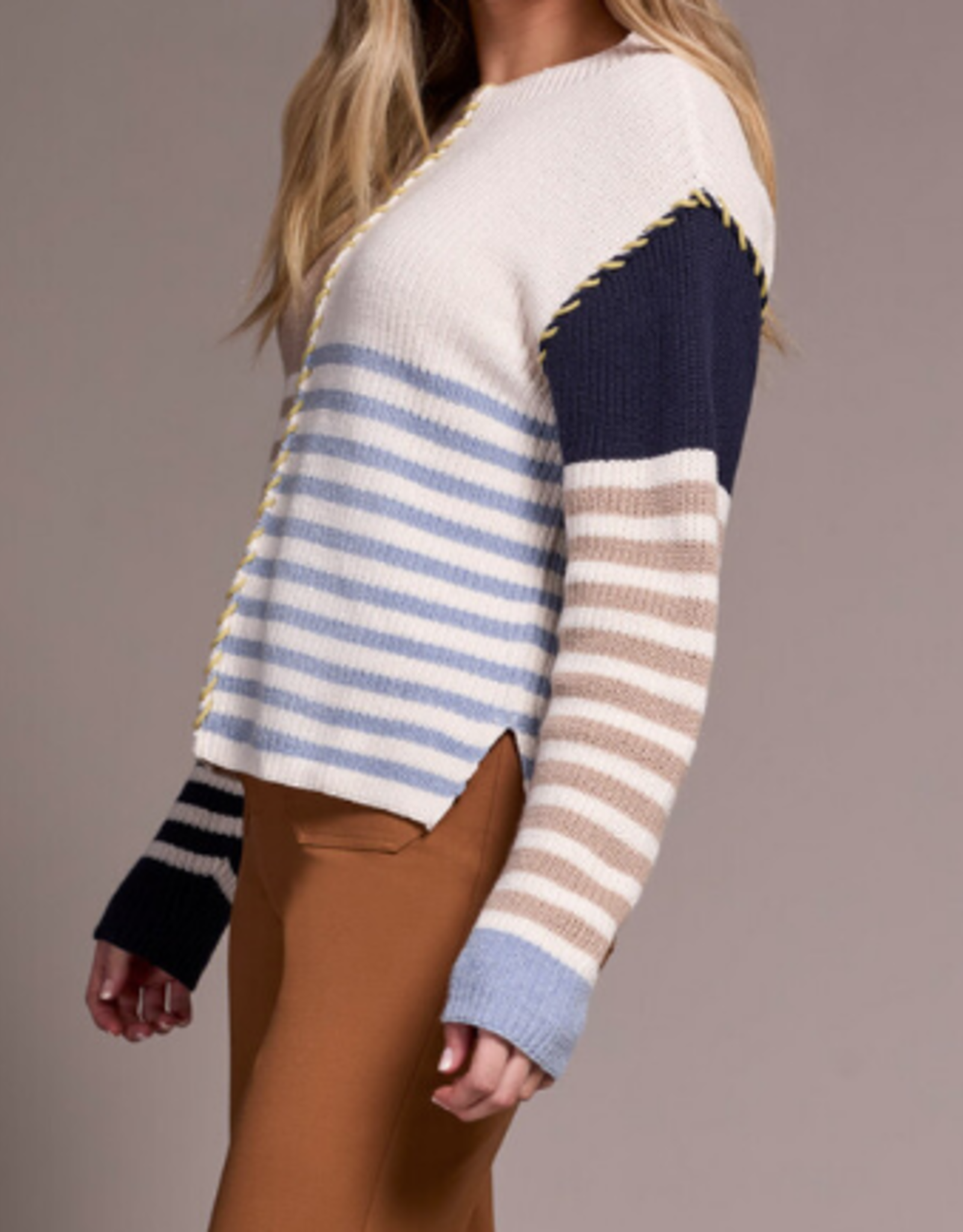 Tribal Tribal Sandstone L/S Boat Neck Sweater CL