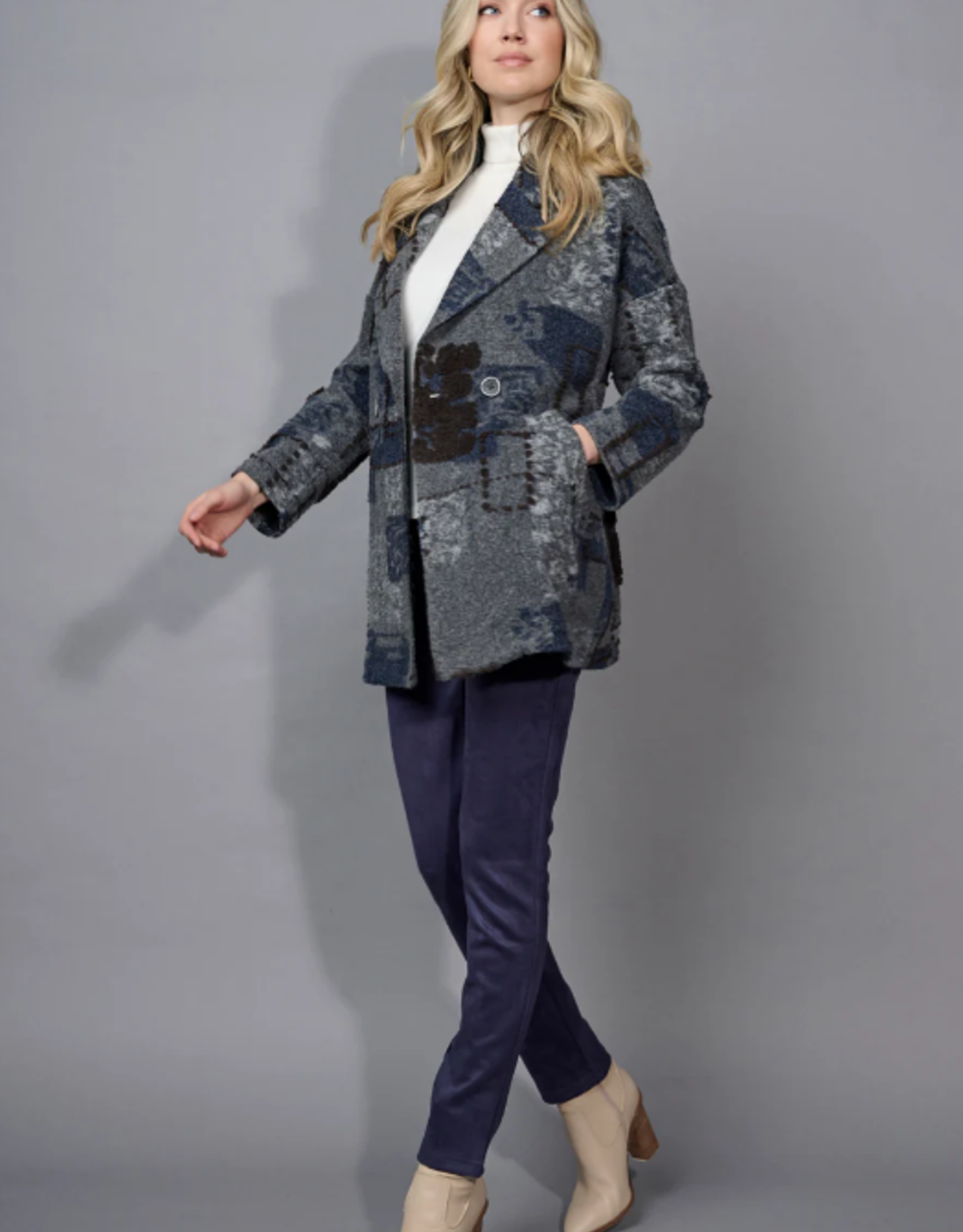 Picadilly Picadilly Blue/Grey Textured Jacket