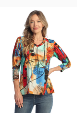 Jess & Jane Jess & Jane Vogue Multi V-Neck Top