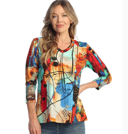 Jess & Jane Jess & Jane Vogue Multi V-Neck Top