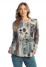 Jess & Jane Jess & Jane Multi Aurelia Side-Slit Tunic Top W/Front Seam