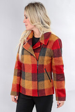 Picadilly Michael Tyler 5939 Gold Plaid L/S Xip Front Short Coat HS
